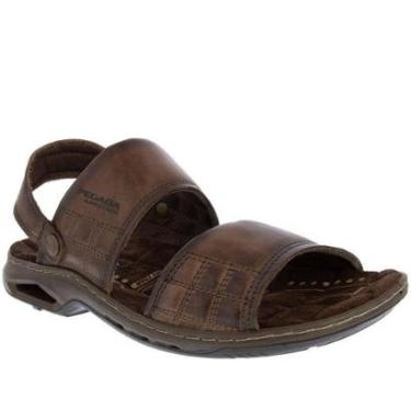 Imagem de Sandália Pegada Anilina Amortech Couro Marrom-Masculino