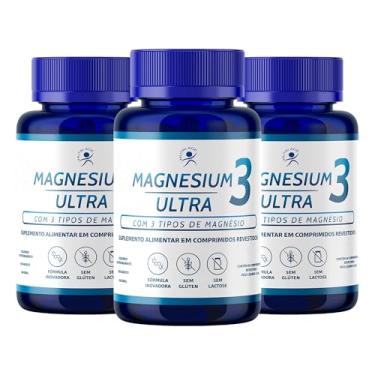 Imagem de Magnésio Taurato + Dimalato + Quelato - Suplementação Alimentar - 180 Comprimidos - 3 Frascos - NutriAge