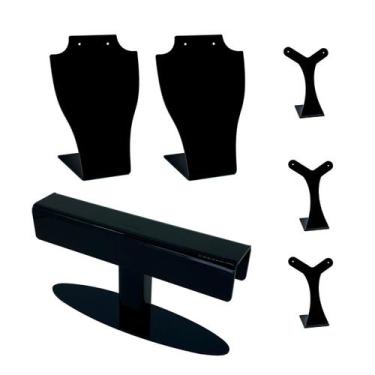 Imagem de Kit expositores de colar, brincos, pulseiras - Preto - 6 unidades - Ac