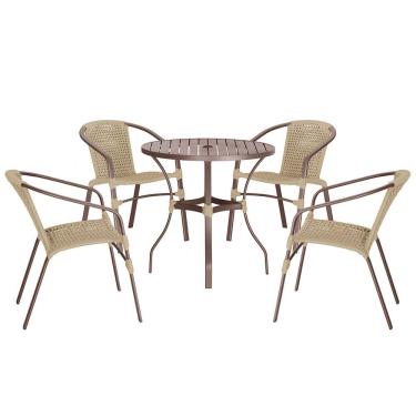 Imagem de 04 Cadeiras Floripa e Mesa Roma Trama 