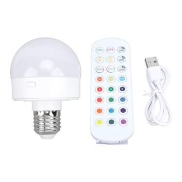 Imagem de Lâmpada de lâmpada magnética e26 lâmpada recarregável de bateria com timer de controle remoto lâmpada LED RGB reduzida para quarto