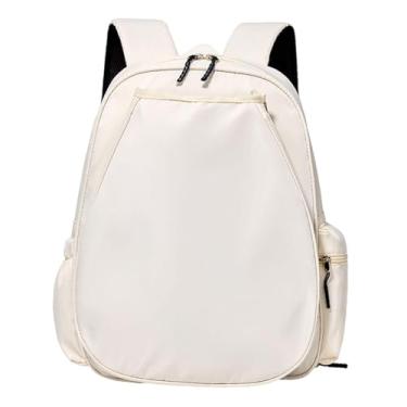 Imagem de Vaveren Mochila de tênis e badminton para mulheres e homens, alça ajustável, bolsa esportiva multifuncional para atividades ao ar livre com compartimento para, Branco