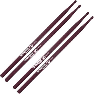 Imagem de 2 Pares de Baquetas Liverpool Tennessee Roxinho 5B Ponta de Madeira - TNROX 5BM