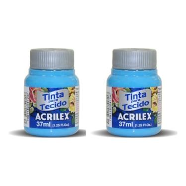 Imagem de Tinta Para Tecido Fosca Acrilex 37ml 2 Unidades Artesanato Fixação Frio Alta Cobertura – Fixação a Frio e Alta Cobertura Com Acabamento Fosco, Este Kit É A Escolha Perfeita Para Quem Busca Qualidade (Azul Celeste 503)