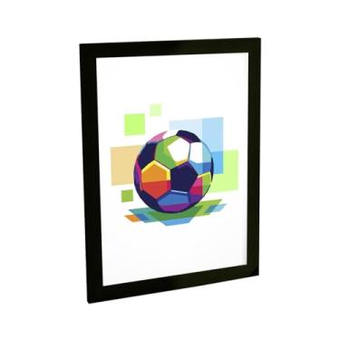 Imagem de Quadro Decorativo Futebol Ilustração Bola Vetor Decoração Poster Quarto Sala