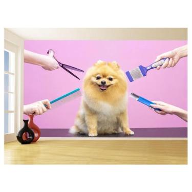 Imagem de Papel De Parede Animal Cão Petshop Banho Tosa 3,5M Anm403 - Você Decor