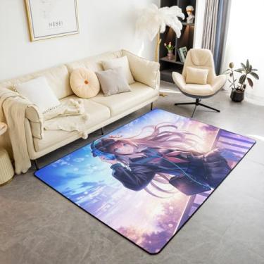 Imagem de Erosebridal Tapete de área de anime para meninas, 4'28 cm x 3'7.6 cm, tapete de anime japonês para crianças, meninos, adolescentes, desenho animado, interior, kawaii, animação japonesa, decorativo