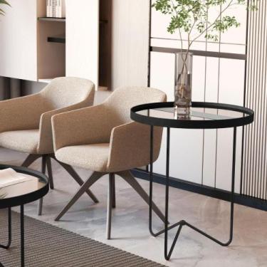 Imagem de Mesa Lateral Bucareste Preto Preto Fosco - CASA H