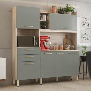 Imagem de Cozinha Completa 6 Portas Savana Avena Menta - CASA H