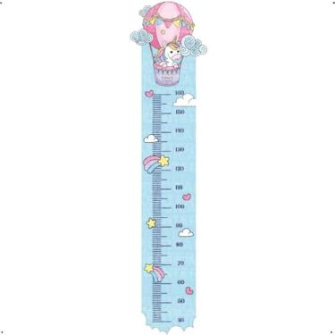 Imagem de Régua de Crescimento Unicórnio Infantil Adesivo Lavável Seguro Fácil Aplicação Ideal Para Quarto Bebê Criança