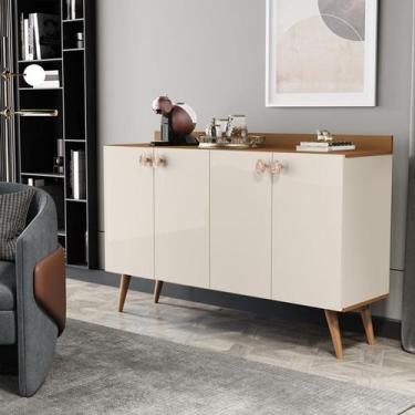 Imagem de Aparador Buffet 4 Portas Sala Decorada Ibiza Pés Palito - Diversas Cor