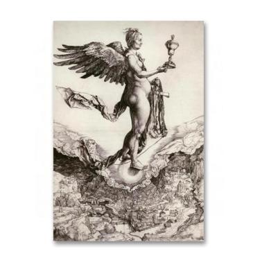 Imagem de Arte de parede famosa, reproduções de pintura a óleo ''Nemesis or The Good Fortune'', pôster moderno de arte de parede grande em tela, decoração clássica de impressão em tela 70 x 105 cm sem moldura