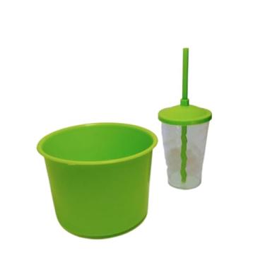 Imagem de Kit 30 Cinema Cristal Balde Pipoca 1,5L + Copo Twister 400ML - festas - aniversário - Lembrancinhas (VERDE LIMÃO/CRISTAL)