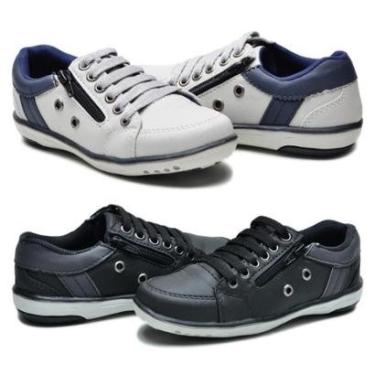 Imagem de Kit 2 Sapatênis Infantil Casual Fechamento Zíper e Elástico-Masculino