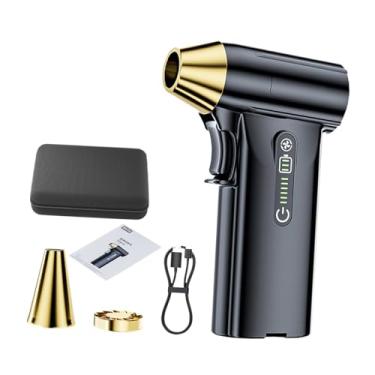 Imagem de Fenteer Ventilador portátil Mini ventilador de turbina, soprador de ar seco elétrico para limpeza de teclado de computador, carro, escritório, viagem, Preto