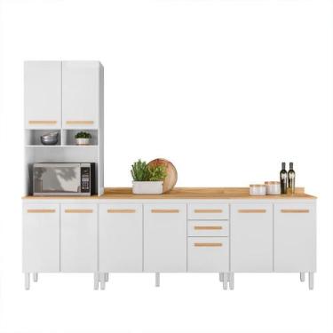 Imagem de Conjunto de Cozinha Lidiane Modulado com 9 Portas 2 Gavetas - Loja Doc