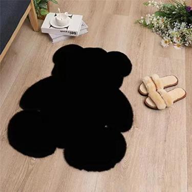 Imagem de aqxreight Tapete de Quarto Fofo Tapete Macio Em Forma de de Piso Desgrenhado para Crianças Sala de Garotas Sala de Estar Cinza 45x60 a Nossa área de Urso de Urso Macio de Ursinho de Carpete de (45*60)
