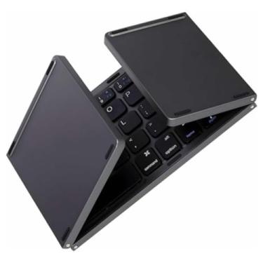 Imagem de Mini Teclado Touch Dobrável Bluetooth Para Celular dobrável portátil ultra fino Teclado BT com Touchpad para Windows/Android/iOS,sem Fio e com Toque Suave. Ideal para Trabalho Remoto