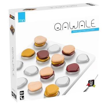 Imagem de GIGAMIC Qawale Mini | Mensa Select | Travel-Friendly Wooden Abstract Strategy Board Game for Kids and Adults | Compact Stone Stacking Game | Learn in only 1 Minute | Ages 8+ | 2 Players | 15 Min