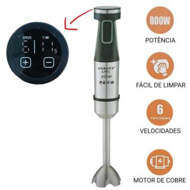 Imagem de Mixer Processador 220v Triturador Elétrico Tela Digital Potente Cozinh