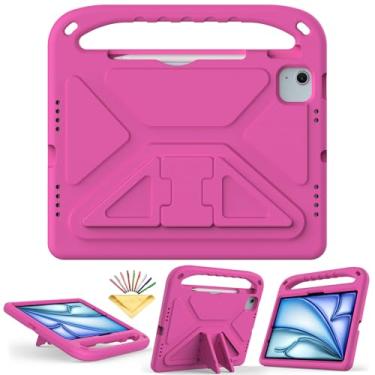Imagem de UUcovers Capa infantil para iPad Air de 11 polegadas M2 2024 Air 6ª geração e iPad Pro de 11 polegadas M4 2024 (5ª geração) com alça/suporte/porta-lápis/suporte, resistente, à prova de choque, linda