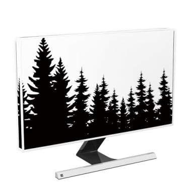 Imagem de Baocicco Capa protetora contra poeira para monitor de floresta preto e branco 56, 61 cm, moderna, minimalista, abstrata, capa antiestática, resistente à água, para Mac 24, 22-25 PC, desktop e TV