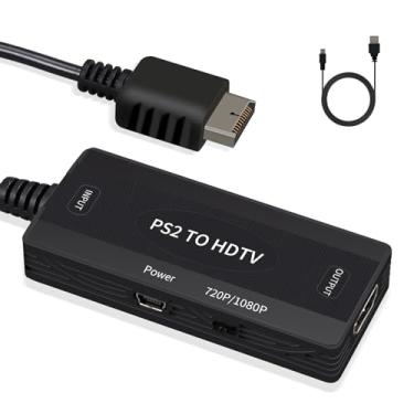 Imagem de TECTINTER Adaptador PS2 para HDMI - Cabo conversor HDMI PS2 para PlayStation 2/PS1/PS3, saída de sinal HD YPbPr verdadeira, suporta tela 4: 3/16: 9, cabo USB como alimentação