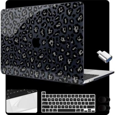 Imagem de MEEgoodo Capa para MacBook Pro de 13 polegadas 2022 2021 2020 A2338 M2/M1 A2251 A2289 com Touch ID, capas rígidas transparentes para laptop com capa de webcam, filme trackpad e adaptador tipo C