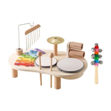 Imagem de menolana Kit de Instrumentos Musicais com Xilofone e Tambor para Crianças de 3 a 6 Anos