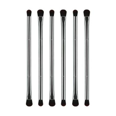 Imagem de Ksvsonrvi Pincéis de sombra, 6 peças de pincéis de maquiagem cosméticos de ponta dupla, bom para mistura, contorno ou definição impecáveis