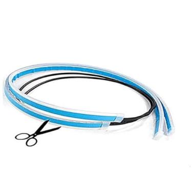 Imagem de Par Fita DRL 60cm Led 12v farol Efeito Start Preenchimento + Seta Sequencial Barra Flexível