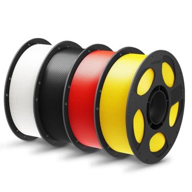 Imagem de ANYCUBIC Pla Plus (Pla+), Filamento Para Impressora 3D Rfid De 1,75 Mm, Alta Tenacidade, Precisão Dimensional +/- 0,02 Pacote Com 4 Bobinas Reutilizáveis 1 Kg, Branco, Preto, Vermelho, Amarelo
