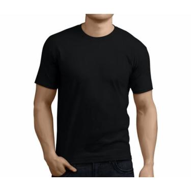 Imagem de Camiseta basica lisa preta com poliester - USMARK, P, Preto