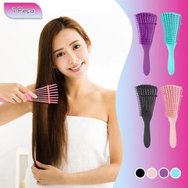 Imagem de Pente Polvo Massagem Finalização Cabelo Afro Crespo Ondulado - Vie Lux