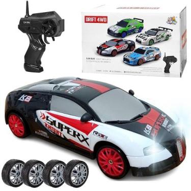 Imagem de Carrinho 4x4 Super Drift Recarregável Rodas Extras Veloz com Farol Bga