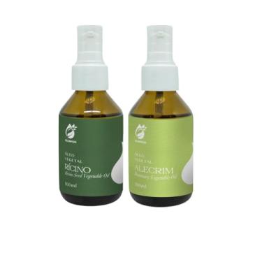 Imagem de Kit Óleo de Rícino 100ml e Óleo de Alecrim 100ml | Nutrição Capilar, Umectação e Cuidados Naturais com Cabelos e Pele