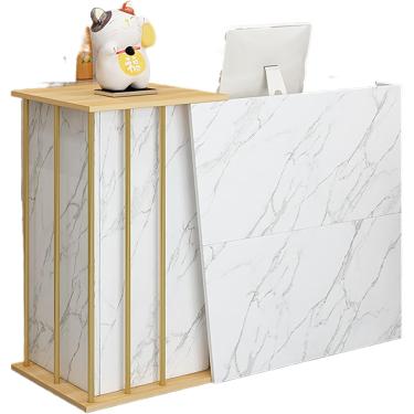 Imagem de Balcão De Recepção Com Gavetas, Salão De Madeira Balcão De Recepção Para Simples Supermercado Moderno Loja De Conveniência Hotel Pequeno Bar Salão De Beleza Loja, C, 120x40x90cm