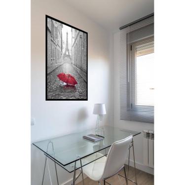 Imagem de Quadro Decorativo Paris Sombrinha Vermelha - 70X50Cm
