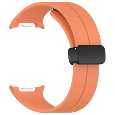 Imagem de Pulseira Silicone Fecho Magnetico Preto LTimports para Galaxy Watch 8 Classic 46mm e Galaxy Watch8 44mm/40mm (LT-Laranja)