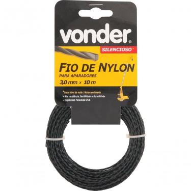 Imagem de Fio Nylon 3,0mmx10m Silencioso Roçadeiras E Aparador Vonder