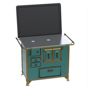 Imagem de Fogao a Lenha Venax n 2 Renaissance Chapa de Aluminio Turquesa SD