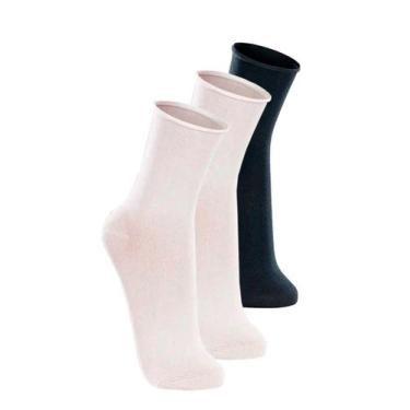 Imagem de Kit com 3 Pares de Meias sem Punho Casual Lupo 1275-011 Colorido, Bran