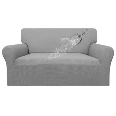 Imagem de Capa de sofá impermeável Loveseat Easy-Going cinza claro