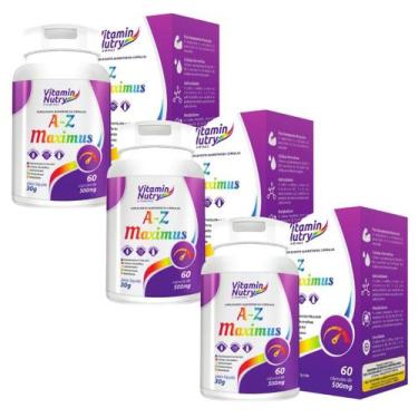 Imagem de Kit 3 Multivitamínico A a Z Maximus 60 Cápsulas Vitamin Nutry, Sem Sab