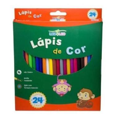 Imagem de Kit 24 Lápis De Cor Sextavado Escola Colore Arte Resistente - Leo&Leo