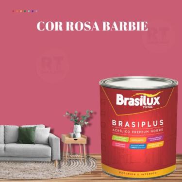 Imagem de Tinta Semi Brilho Rosa Barbie 800ml Brasiplus Acrílica Premium Lavável