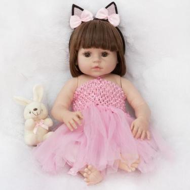 Imagem de Boneca Bebe Reborn Realista Silicone kit com acessorios Envio imediato