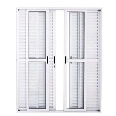 Imagem de Porta Balcão 6 Folhas Aluminio Branco C/Fechadura 2,10x1,80
