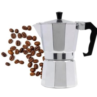 Imagem de Cafeteira Italiana Tradicional Café Moka Expresso Fresco e Aromático Cafeteira em Alumínio com alça de 300 ml - 6 Xicaras