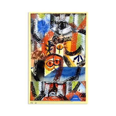 Imagem de Paul Klee arte de parede em tela composição bárbara pôster vintage clássico pintura a óleo pintura mestre impressão adequada sala de estar escritório decoração de parede legal 128x80 cm (127.0x81.3 cm